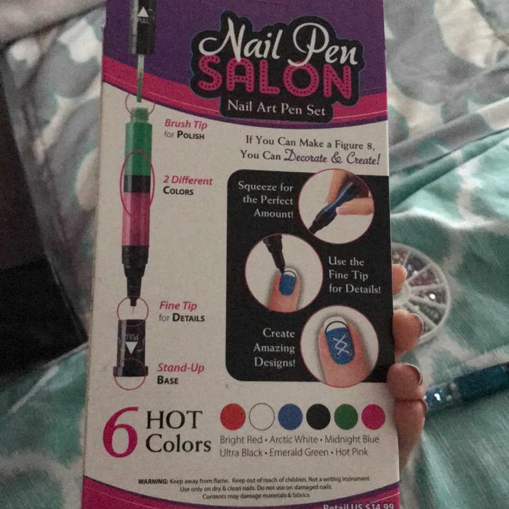 Nail Pen Salon With Glitter Bundle